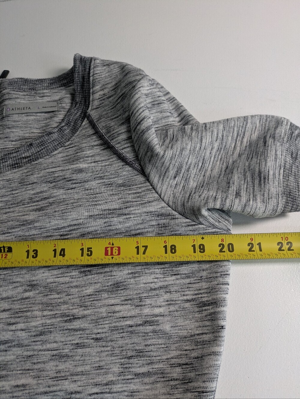 Athleta Large Gray Textured En Route Ponte Short Sleeve Fit & Flare Dress Casual - Picture 10 of 16